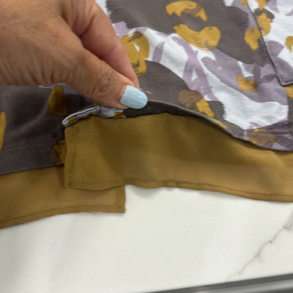 LOGO‎ by Lori Goldstein Button Front Knit Cardigan.Chiffon Mustard Trim L (908) - Picture 14 of 16
